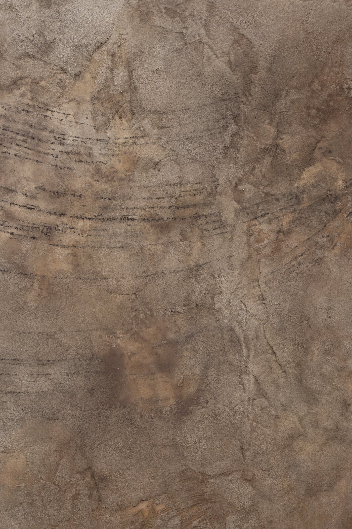 본문 이미지 - 박예림_디테일_Letters from the Waves_, 한지에 모래, 먹, 분채, 203 x 140 cm, 2026 (1-1) (김리아갤러리 제공)