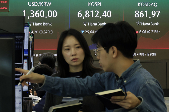 美 국채금리 부담에 코스피 6800 '위협'…코스닥 한 달 만에 2% 강세[장중시황]