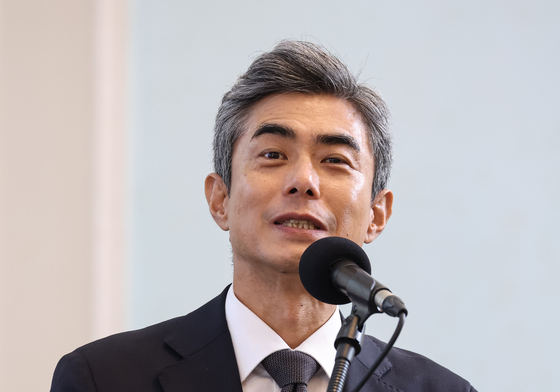 환영사 하는 강신철 국방부 장관