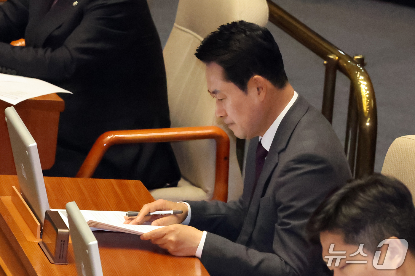 (서울=뉴스1) 황기선 기자 = 장동혁 국민의힘 대표가  1일 오후 서울 여의도 국회에서 열린 제439회국회(정기회) 제10차 본회의에 자리하고 있다. 2026.10.1/뉴스1
