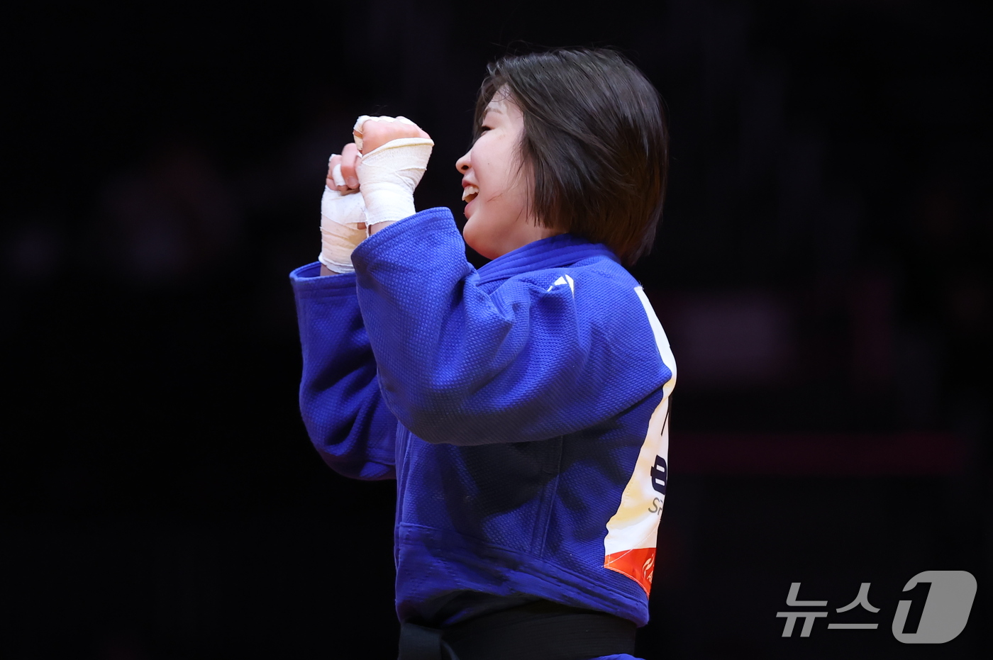 (나고야=뉴스1) 김민지 기자 = 대한민국 허미미가 1일 일본 아이치 인터내셔널 아레나에서 열린 2026 아이치·나고야 아시안게임 유도 여자 57kg급 결승에서 유효승을 거두며 금 …