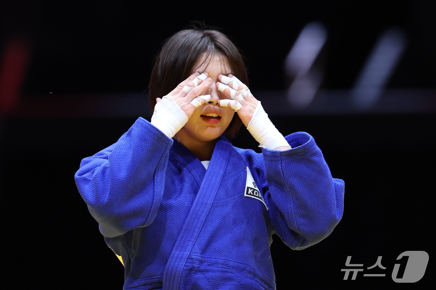 (나고야=뉴스1) 김민지 기자 = 대한민국 허미미가 1일 일본 아이치 인터내셔널 아레나에서 열린 2026 아이치·나고야 아시안게임 유도 여자 57kg급 결승에서 금메달을 확정 지은 …