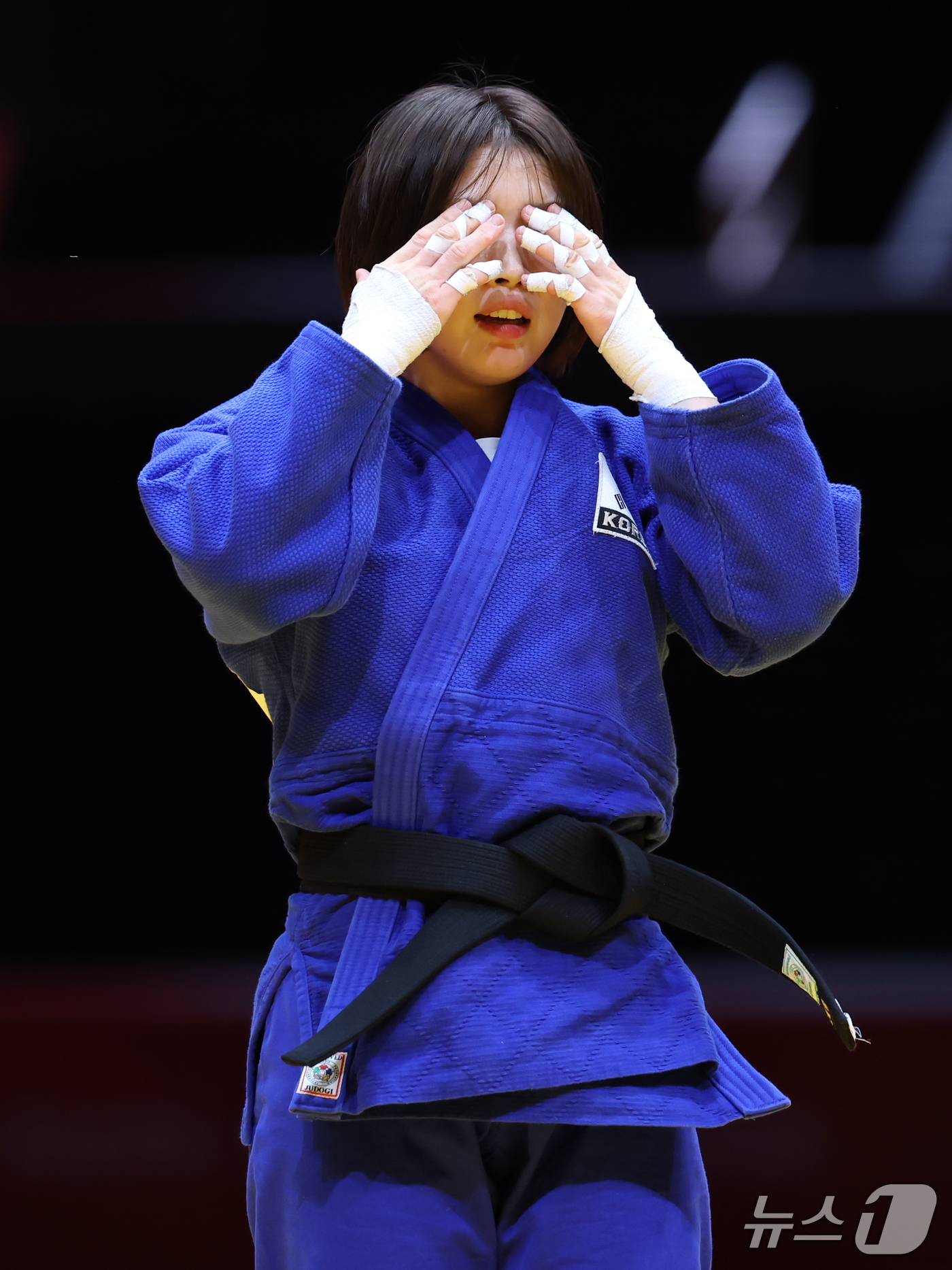 (나고야=뉴스1) 김민지 기자 = 대한민국 허미미가 1일 일본 아이치 인터내셔널 아레나에서 열린 2026 아이치·나고야 아시안게임 유도 여자 57kg급 결승에서 금메달을 확정 지은 …