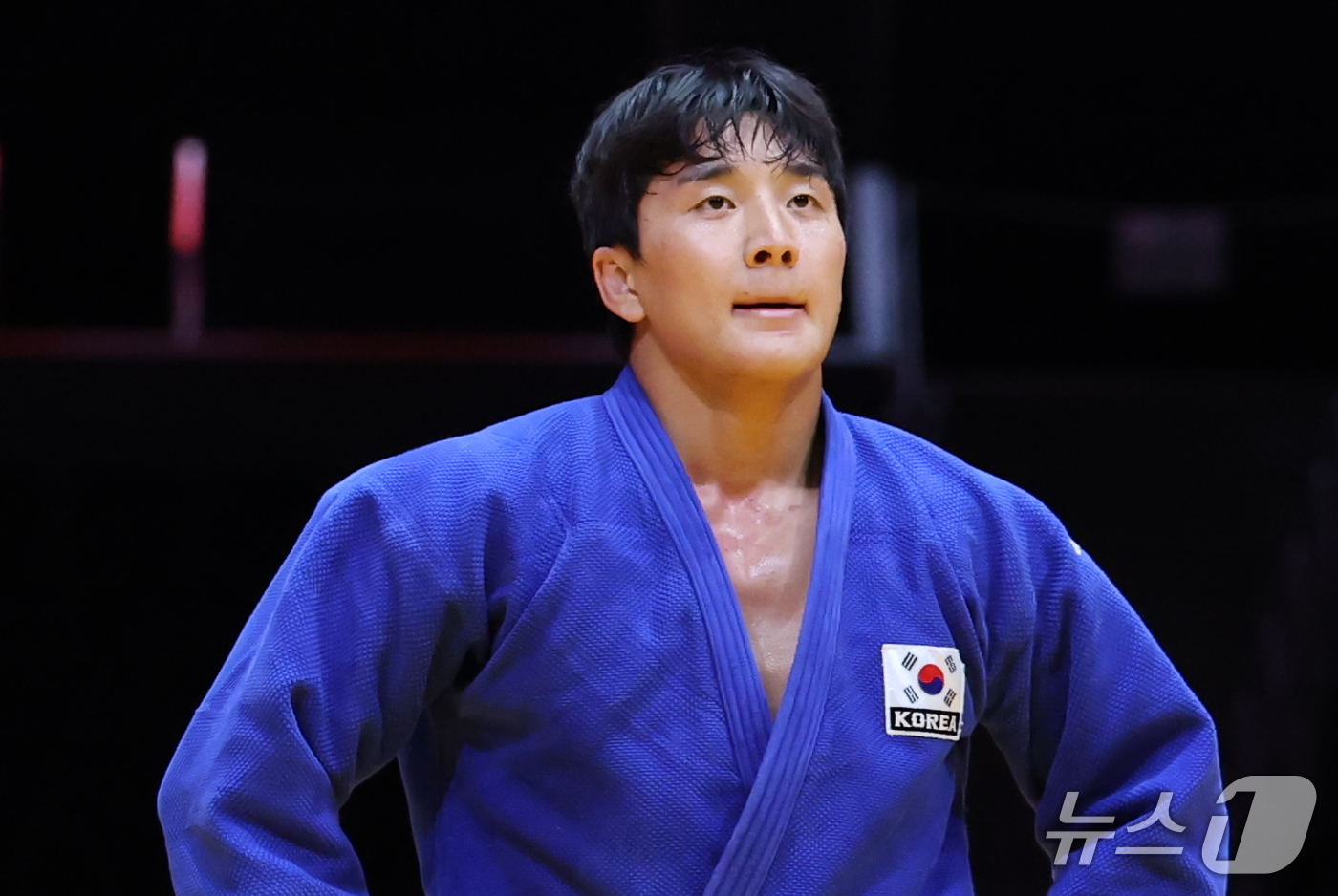 (나고야=뉴스1) 김민지 기자 = 대한민국 이준환이 1일 일본 아이치 인터내셔널 아레나에서 열린 2026아이치·나고야 아시안게임 남자 81kg급 동메달 결정전에서 이란 엘리아스 파 …
