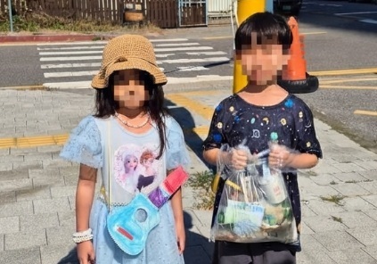 "부모님이 누구니?"…어른들이 버린 쓰레기 자발적으로 주운 남매 '훈훈'