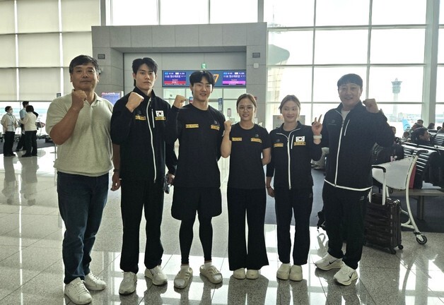 여서정 등 제천시청 체조팀 '세계대회 출전' 네덜란드로 출국