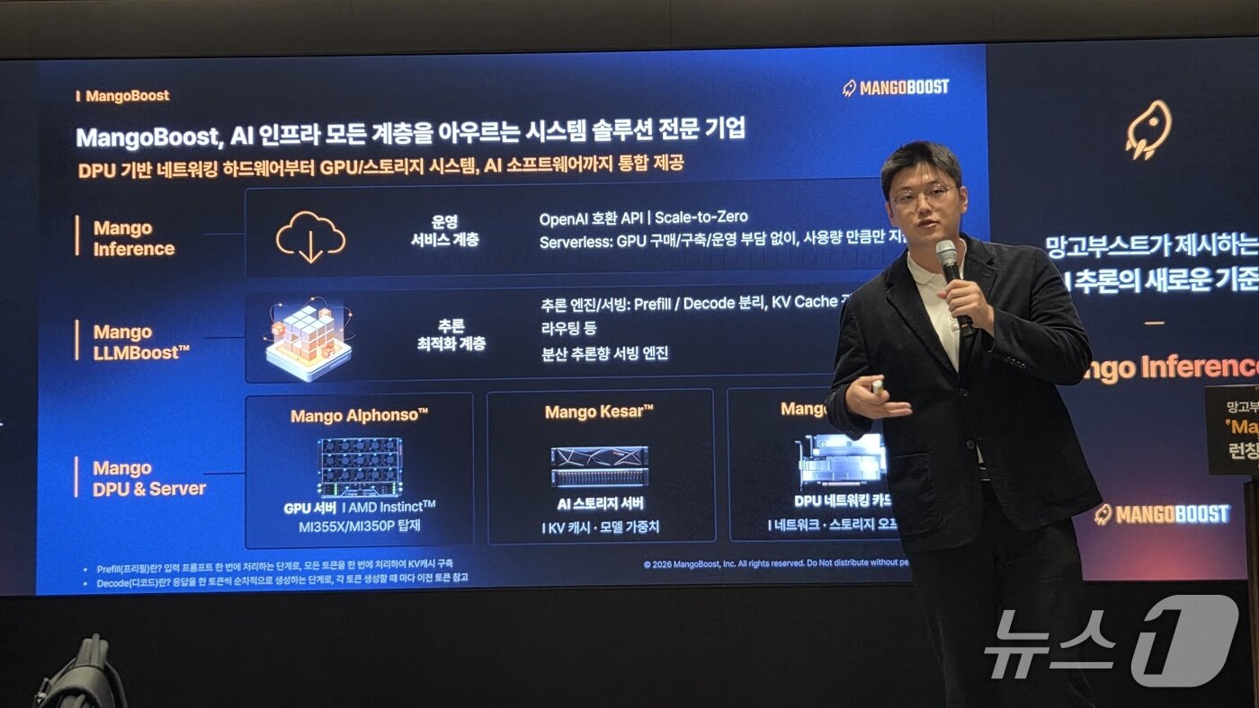 본문 이미지 - 권동업 최고기술책임자(CTO)가 서울 강남구 그랜드 인터컨티넨탈 서울 파르나스에서 열린 기자간담회에서 발언하고 있다. 2026.10.12 뉴스1 ⓒ News1 김민석 기자