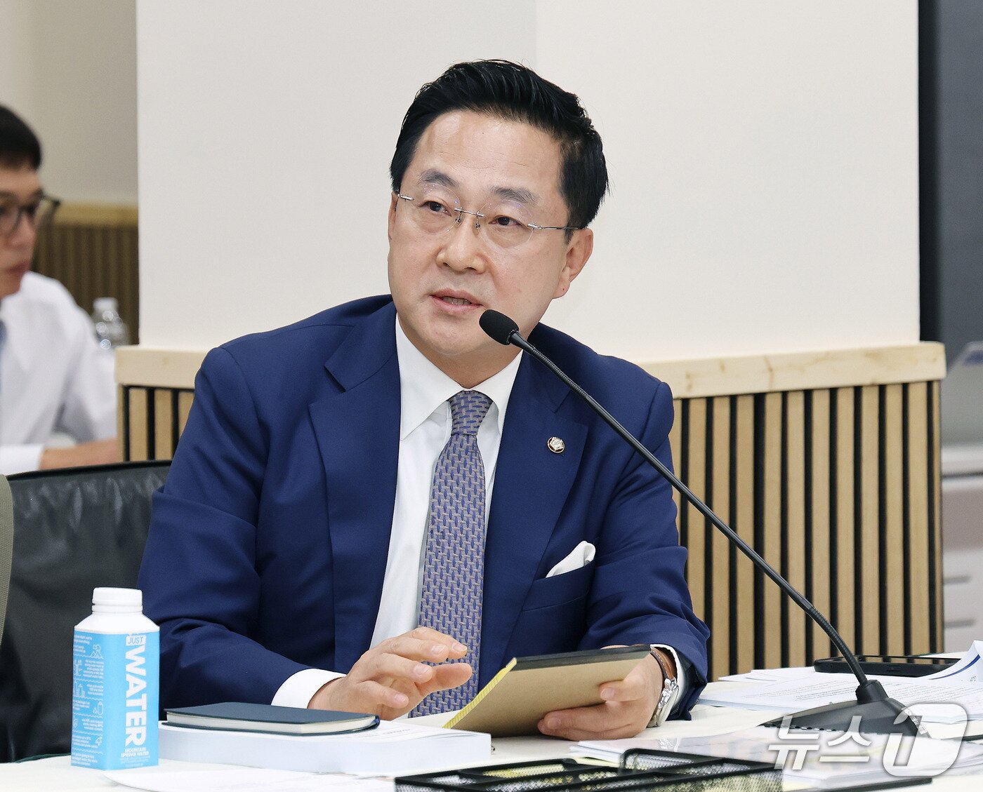 본문 이미지 - 박성준 더불어민주당 수석대변인. (워싱턴 공동취재단) 2026.10.13 ⓒ 뉴스1 이훈철 특파원