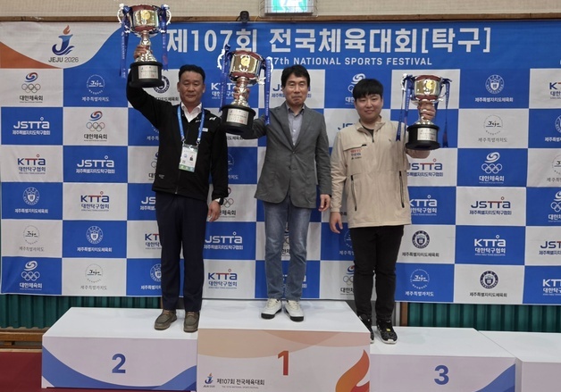 대전 탁구, 전국체전 2년 연속 종합 준우승…금 3개 획득