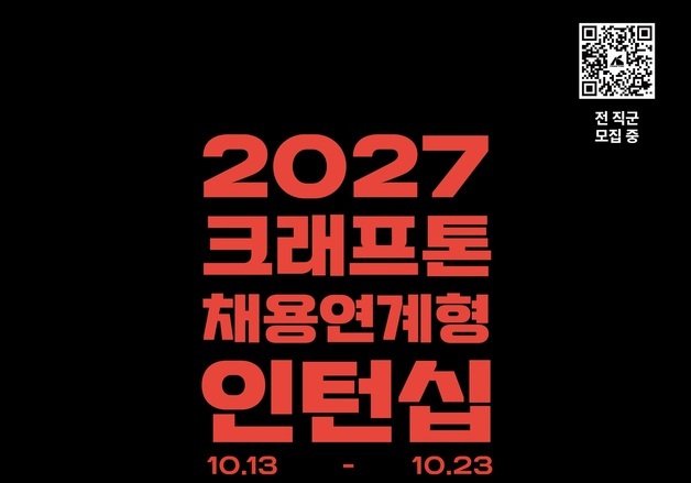 크래프톤, 역대 최대 신입 공채…AI 인재 100명 이상 채용