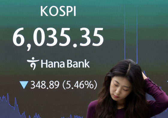 코스피 급락 마감 '6000선은 사수'
