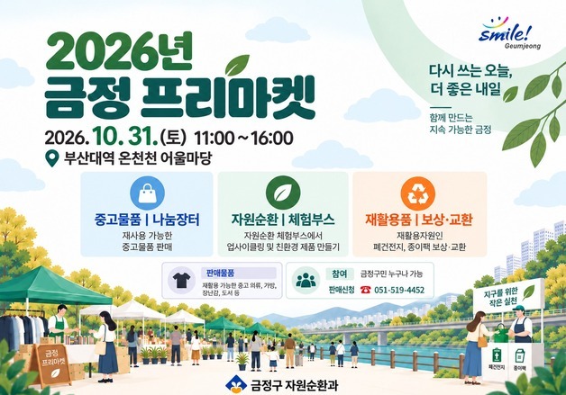 부산 금정구, 31일 자원순환 실천 '금정 프리마켓' 개최
