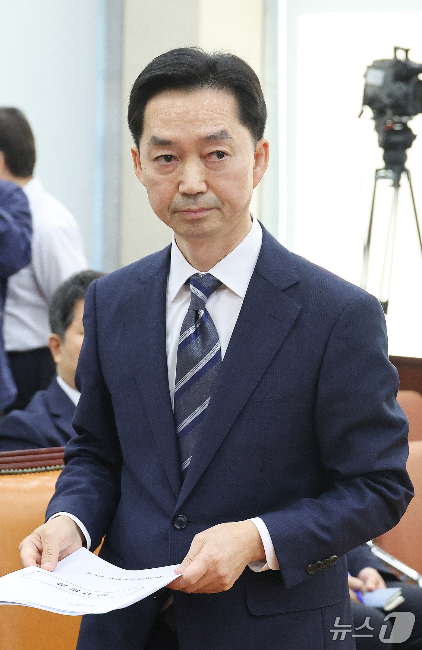 (서울=뉴스1) 신웅수 기자 = 김지용 중대범죄수사청장 후보자가 14일 서울 여의도 국회에서 열린 행정안전위원회 인사청문회에서 자리하고 있다. 2026.10.14/뉴스1