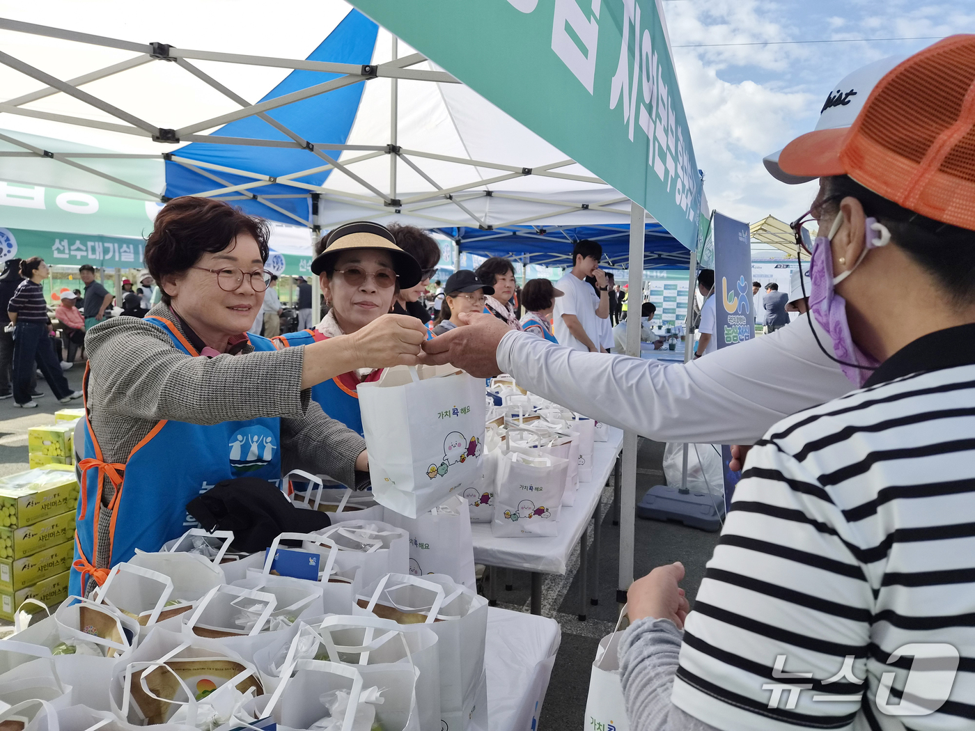 (대전=뉴스1) 이동원 기자 = 충남세종농협(본부장 정해웅)과 (사)농가주부모임 충남연합회(회장 오정순)는 12일 금산군파크골프장에서 열린 ‘제2회 농협중앙회장배 농업인 파크골프대 …