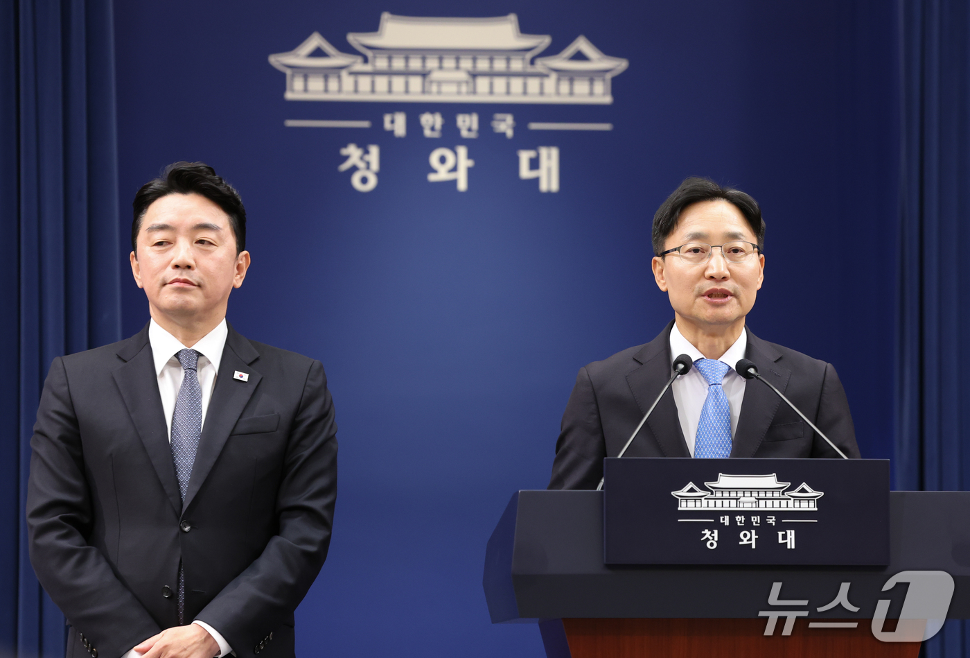 (서울=뉴스1) 허경 기자 = 임광현 신임 대통령비서실장이 14일 청와대 춘추관에서 열린 인선 발표에서 인사말을 하고 있다. 이재명 대통령은 이날 강훈식 대통령비서실장 후임으로 임 …