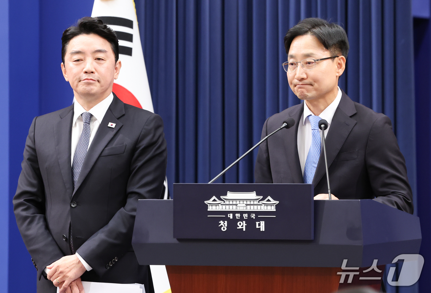 (서울=뉴스1) 허경 기자 = 임광현 신임 대통령비서실장이 14일 청와대 춘추관에서 열린 인선 발표에서 인사말을 하고 있다. 이재명 대통령은 이날 강훈식 대통령비서실장 후임으로 임 …