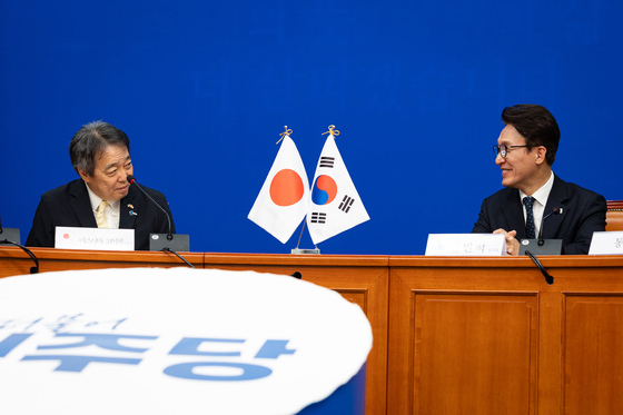미즈시마 고이치 주한일본대사 접견하는 김민석 대표