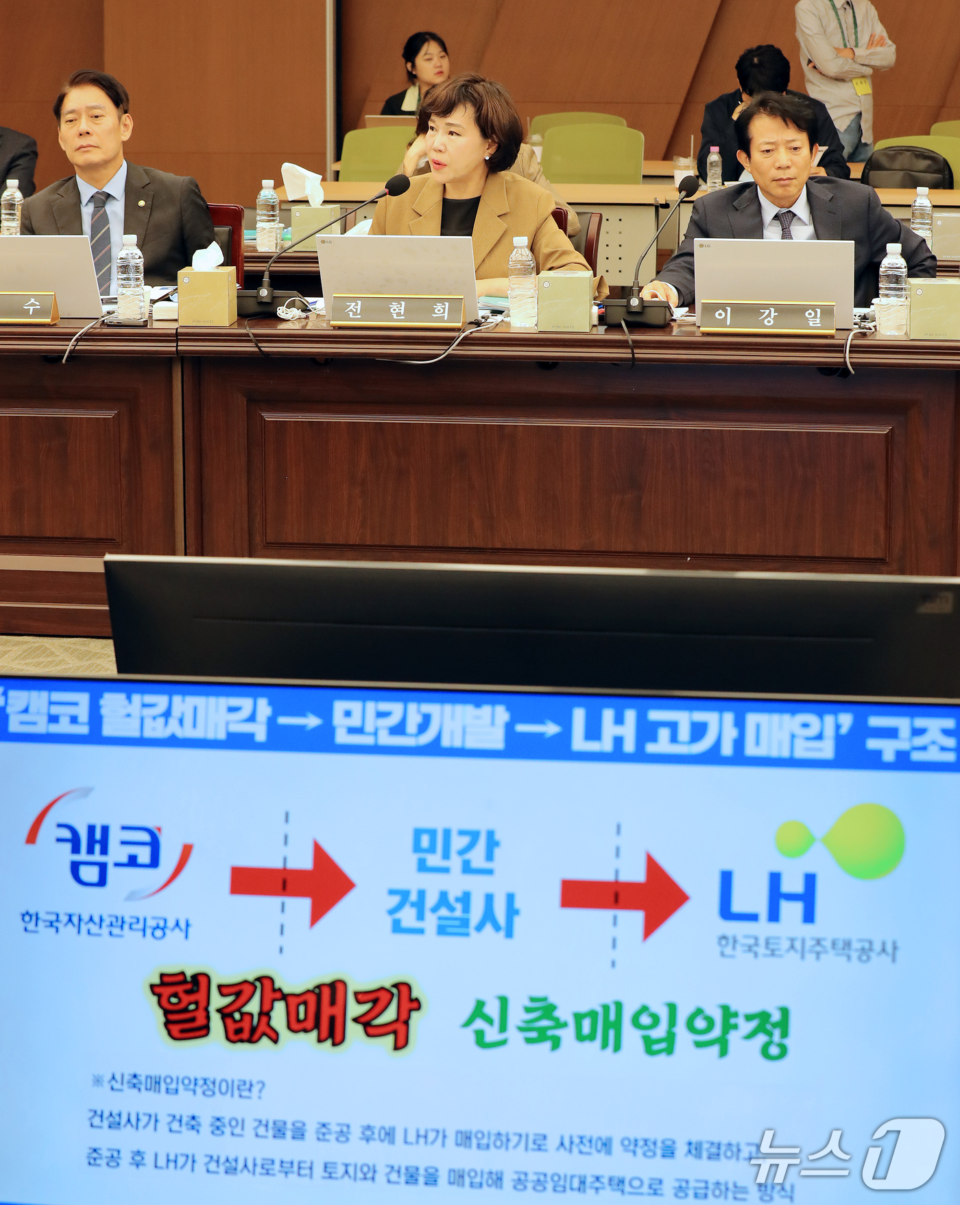 (부산=뉴스1) 윤일지 기자 = 전현희 더불어민주당 의원이 15일 오후 부산 남구 부산국제금융센터(BIFC)에서 열린 국회 정무위원회의 한국자산관리공사, 한국주택금융공사, 신용보증 …