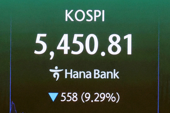 코스피 장중 5500선 붕괴