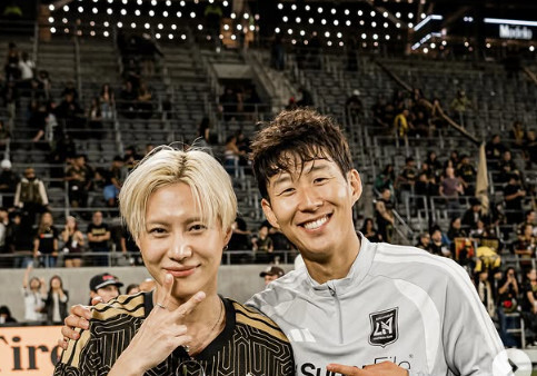 태민, 손흥민 美 홈경기 '명예 매 조련사' 활약…LAFC "한국의 스타들" [N샷]