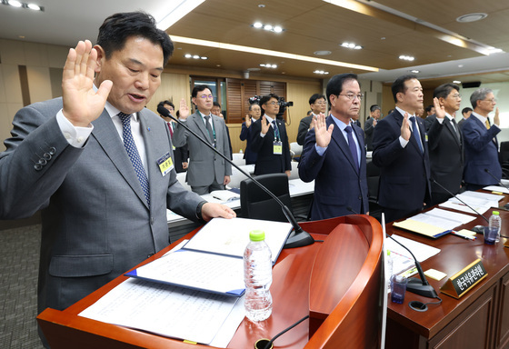 [국감] 선서하는 홍의락 한국가스공사 사장