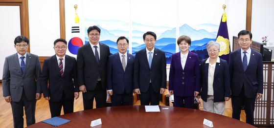 교유감협의회 접견하는 조정식 의장