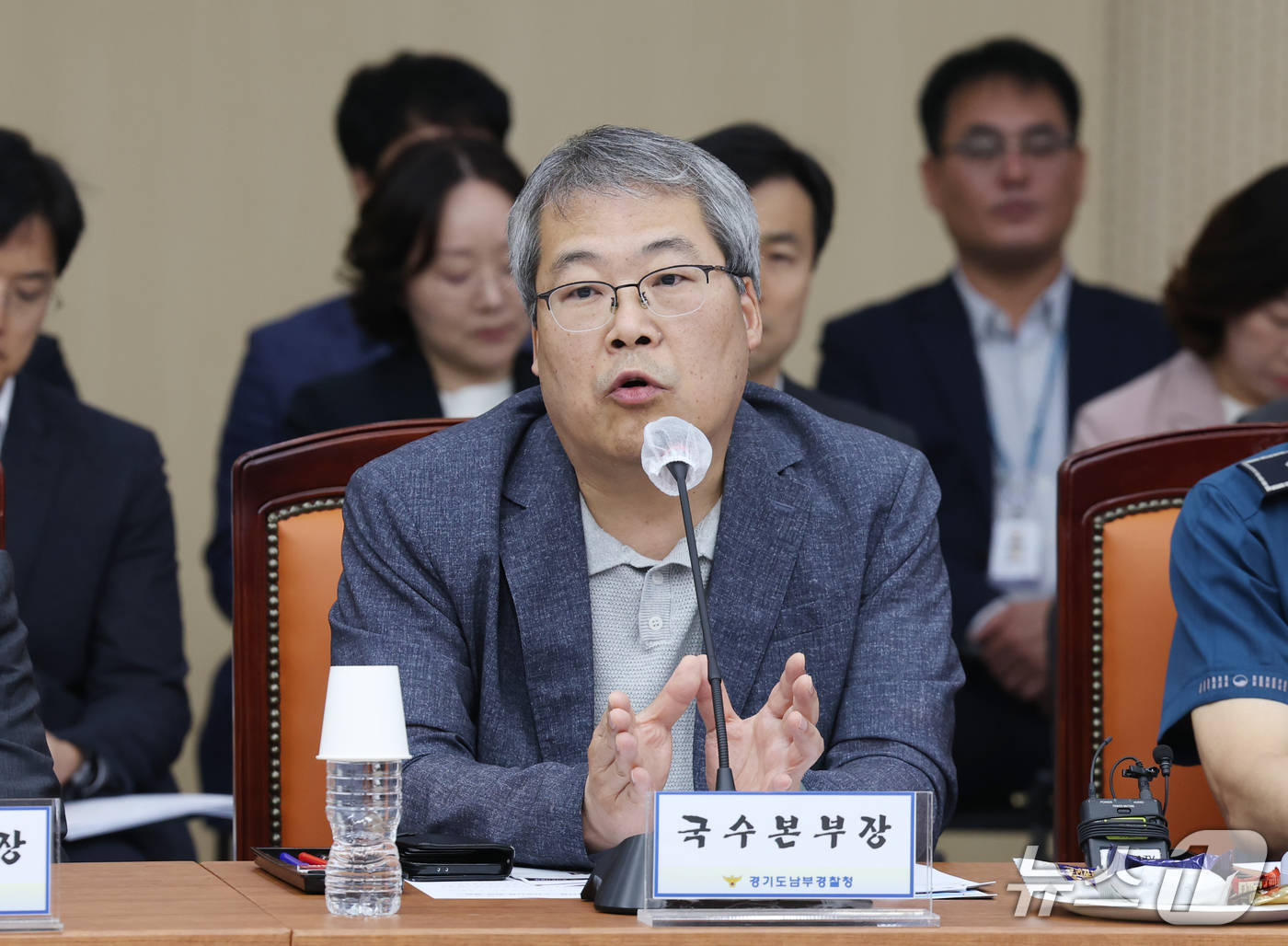 (수원=뉴스1) 김영운 기자 = 홍석기 국가수사본부장이 2일 경기 수원시 장안구 경기남부경찰청에서 열린 '개정 형소법 시행 대비 경찰서장, 수사부서장 회의'에서 모두발언을 하고 있 …