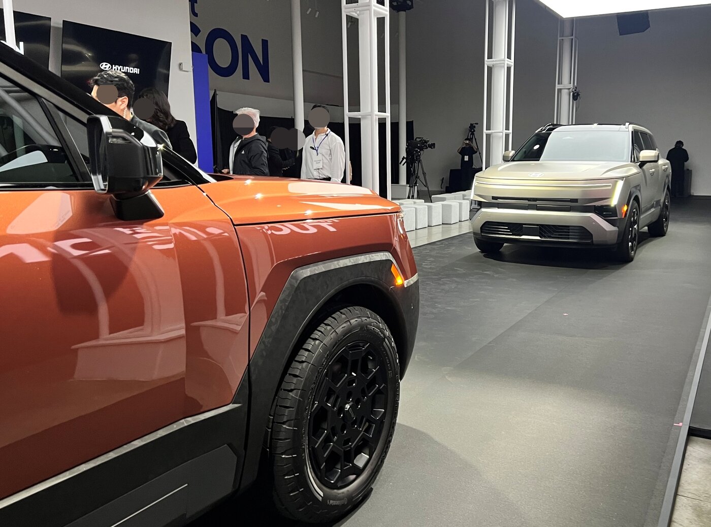 본문 이미지 - 미국 뉴욕에서 열린 '디 올 뉴 투싼(The all-new TUCSON) 월드 프리미어'에서 공개된 투싼. /뉴스1 ⓒ 뉴스1 신현우 기자 