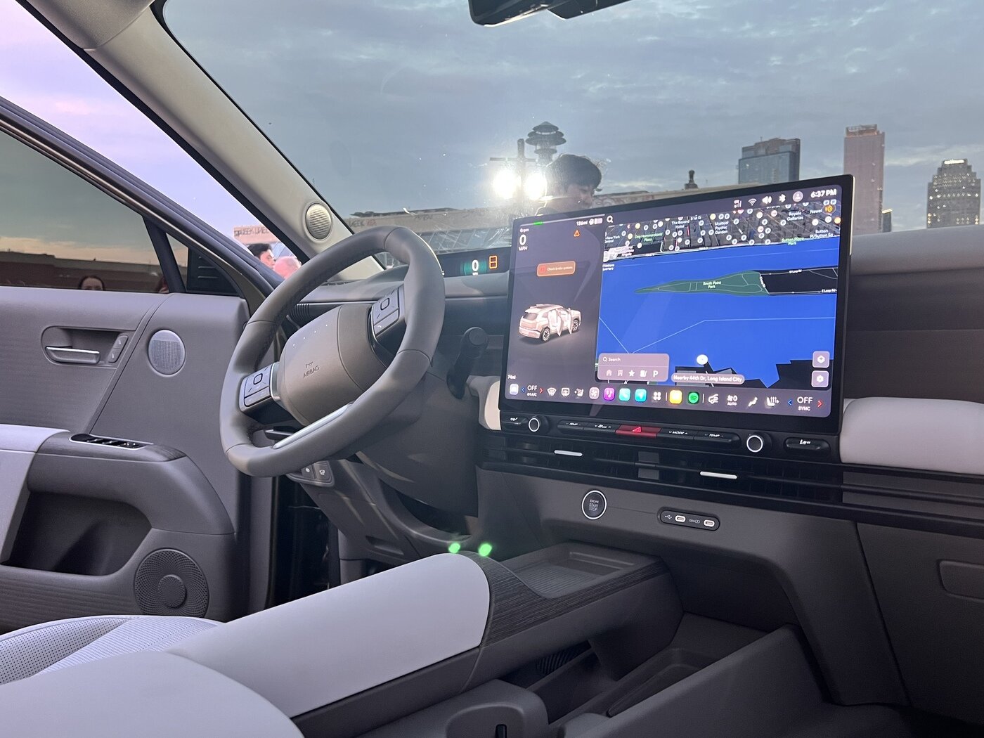 본문 이미지 -  미국 뉴욕에서 열린 '디 올 뉴 투싼(The all-new TUCSON) 월드 프리미어'에서 공개된 투싼 실내. /뉴스1 ⓒ 뉴스1 신현우 기자