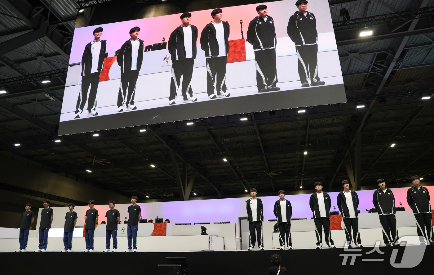 (도코나메=뉴스1) 안은나 기자 = 페이커 이상혁이 이끄는 롤 국가대표팀이 2일 일본 아이치 스카이 엑스포에서 열린 2026 아이치·나고야 아시안게임 e스포츠 리그 오브 레전드(L …