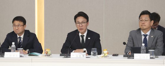 울산시 예산정책협의회 인사말 하는 김민석 민주당 대표