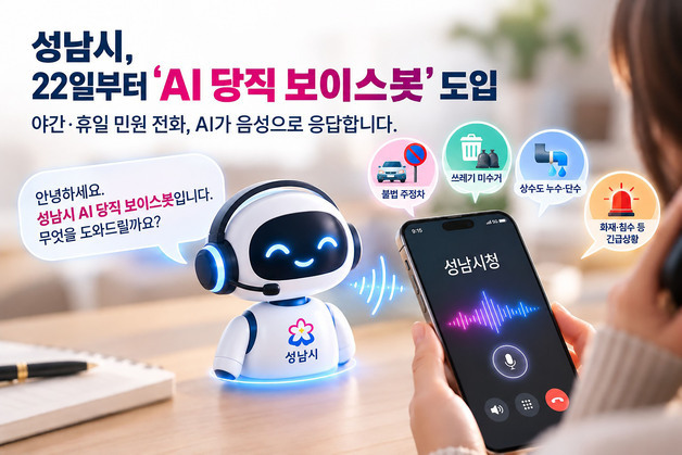 성남시, 야간·휴일 민원 전화 AI가 받는다…'당직 보이스 봇' 도입