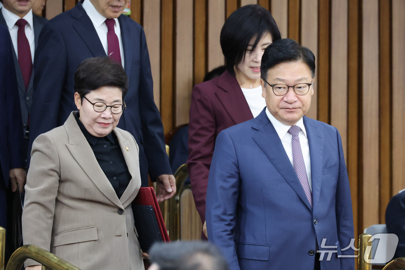 (서울=뉴스1) 신웅수 기자 = 정점식 국민의힘 원내대표가 20일 서울 여의도 국회에서 열린 국정감사 대책회의에 참석하고 있다. 2026.10.20/뉴스1