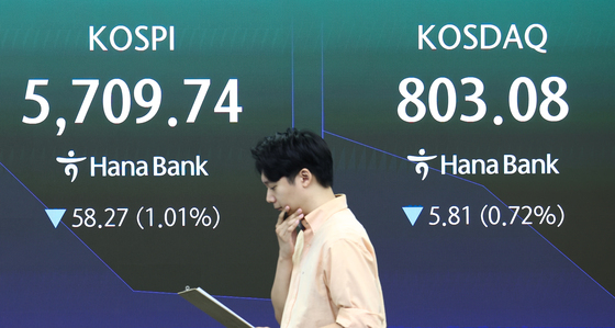 코스피·코스닥, 0.60% 하락한 5733.57 출발