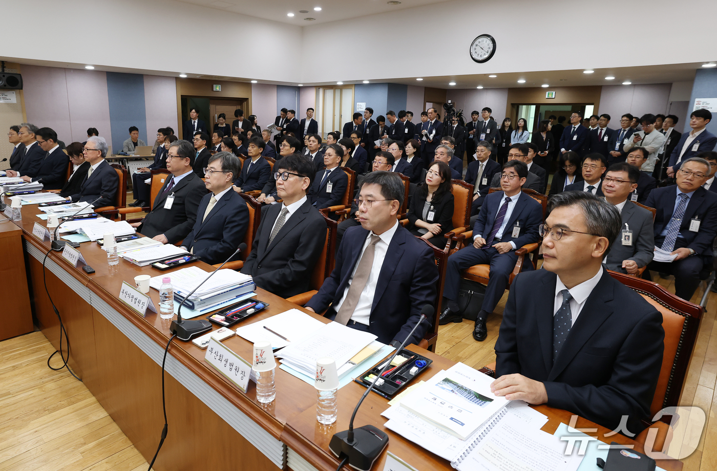 (대구=뉴스1) 공정식 기자 = 20일 대구 수성구 범어동 대구고등법원에서 열린 국회 법제사법위원회(법사위)의 대구고등·지방·가정·회생법원, 부산고등·지방·가정·회생법원, 울산지방 …