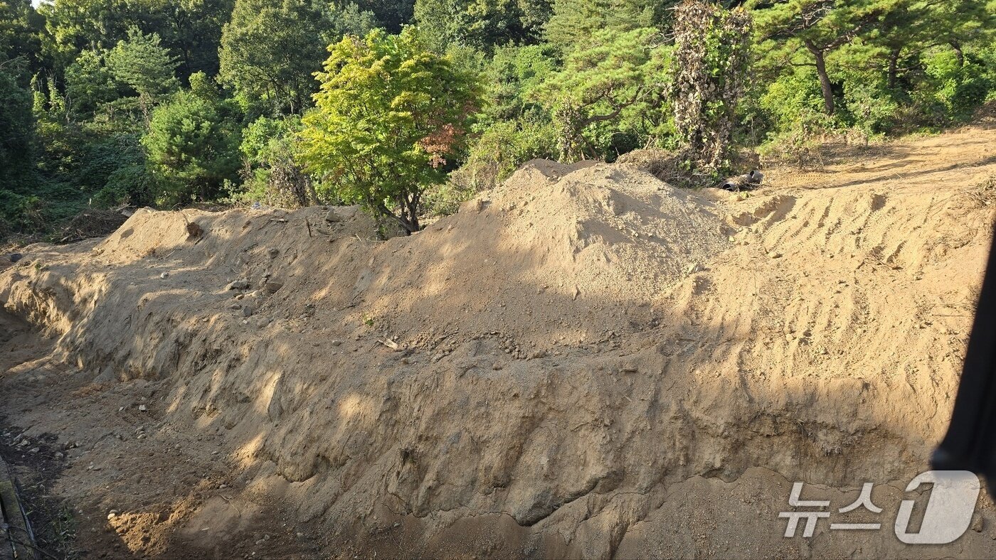 본문 이미지 - 고양시 대자대원사 옆 성토 모습. (박대준 기자, 재판매 및 DB금지)