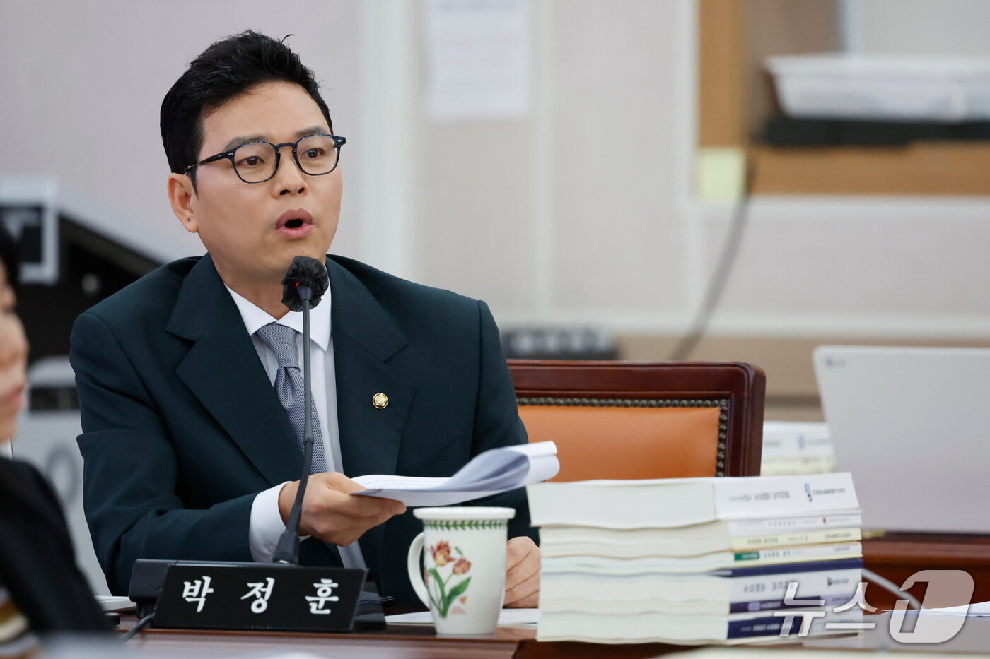 본문 이미지 - 박정훈 국민의힘 의원이 20일 전남광주통합특별시교육청 남악청사에서 열린 국회 교육위원회 감사 2반 국정감사에서 발언하고 있다.(전남광주통합특별시교육청 제공. 재배포 및 DB 금지) 2026.10.20 ⓒ 뉴스1