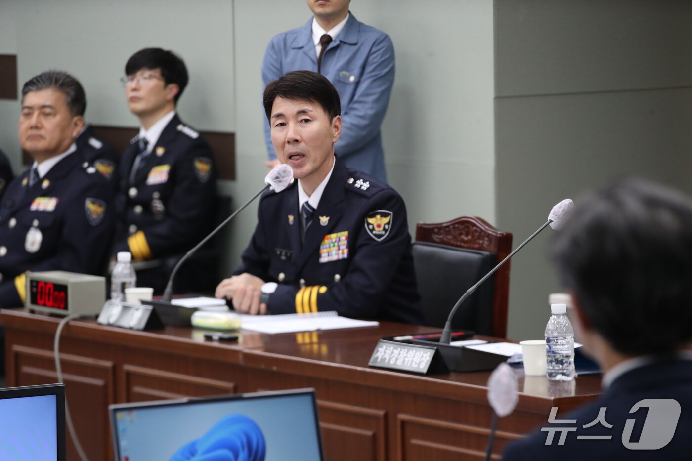 본문 이미지 - 박헌수 경북경찰청장이 20일 오후국회 행정안전위원회의 국정감사에서 의원들의 질문에 답하고 있다. 2026.10.20 ⓒ 뉴스1 신성훈 기자