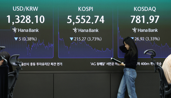이틀 반등분 되돌린 코스피…외인·기관 '팔자' 다시 5550선[시황종합]