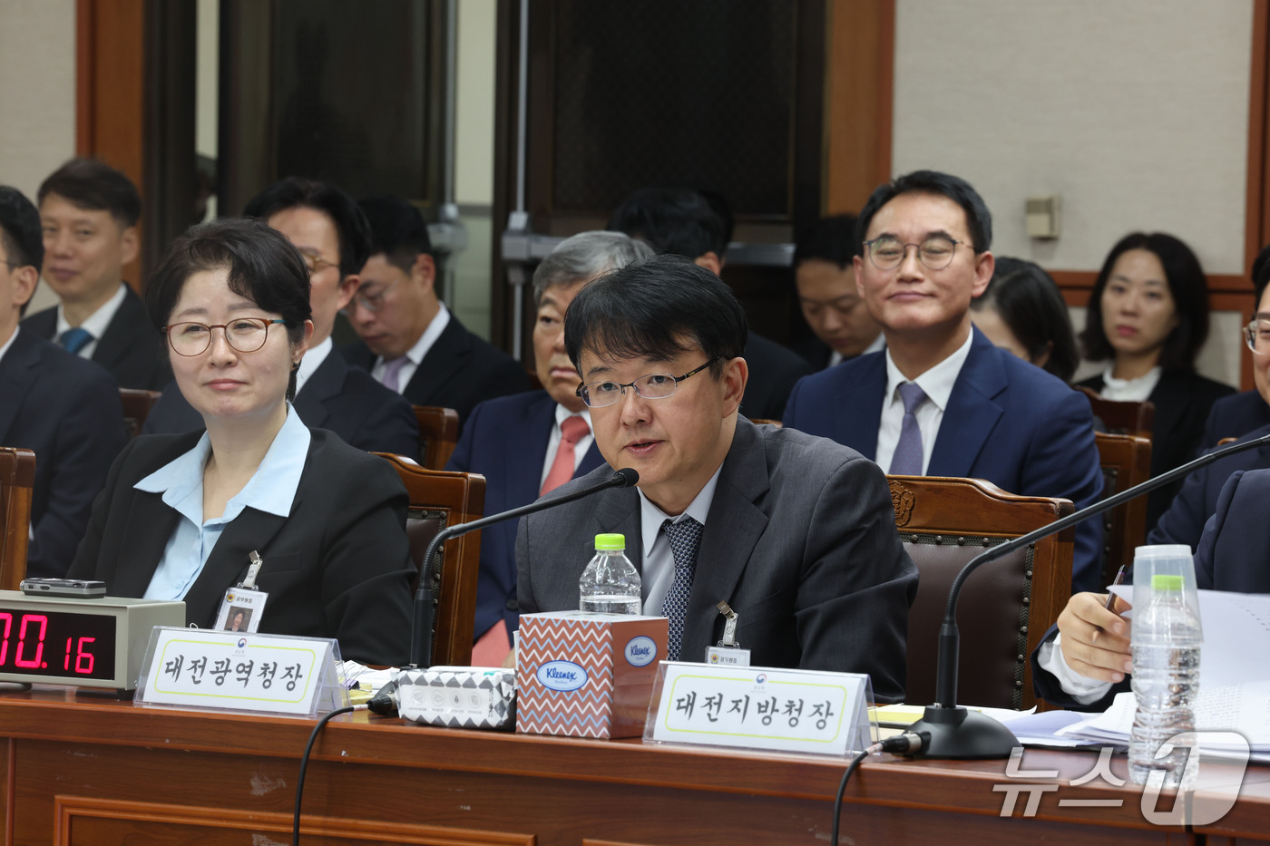 (광주=뉴스1) 박지현 기자 = 김태훈 대전광역공소창장이 20일 전남광주통합특별시 동구 지산동 광주광역공소청에서 열린 국회 법제사법위원회(법사위)의 대전광역·대전지방공소청, 광주광 …