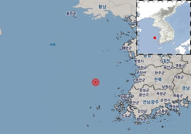 전북 군산 어청도 남서쪽 해역서 규모 2.6 지진…"피해 없을 듯"