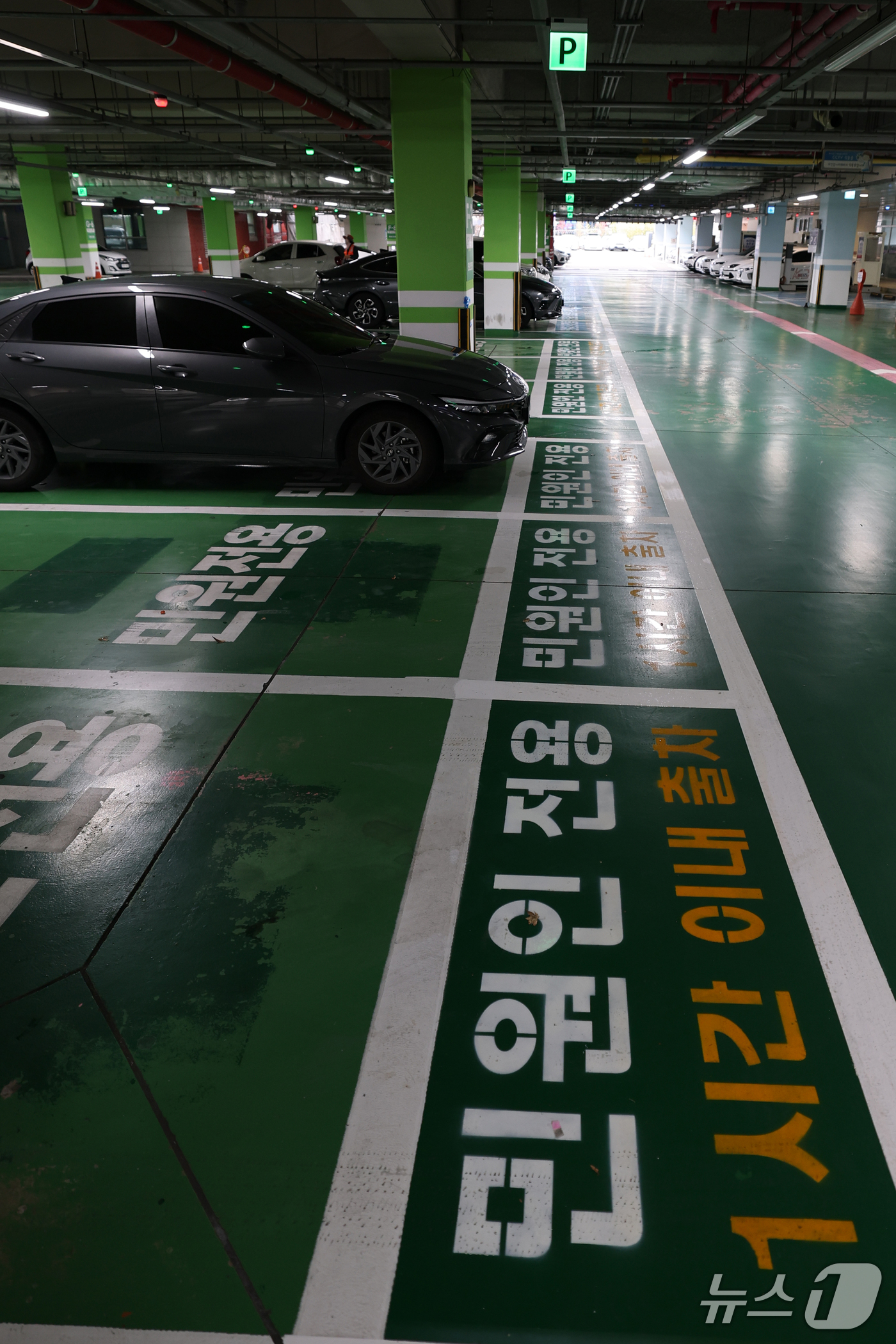(포항=뉴스1) 최창호 기자 = 21일 경북 포항시청사 민원 주차장에 '1시간 주차 제한' 구역이 설치돼 운영되고 있다.포항시는 부족한 주차공간으로 인해 민원인들에게 협조를 구하는 …