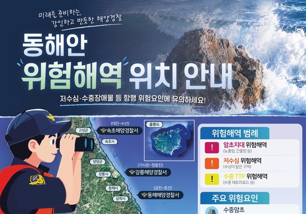 "QR코드 찍으면 암초·얕은 바다 한눈에"…동해해경청, 위험해역 정보 공개