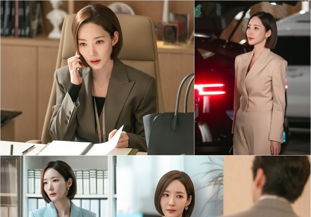 '나인 투 식스' 박민영, 칼단발·칼각 세련된 오피스룩 커리어우먼 변신