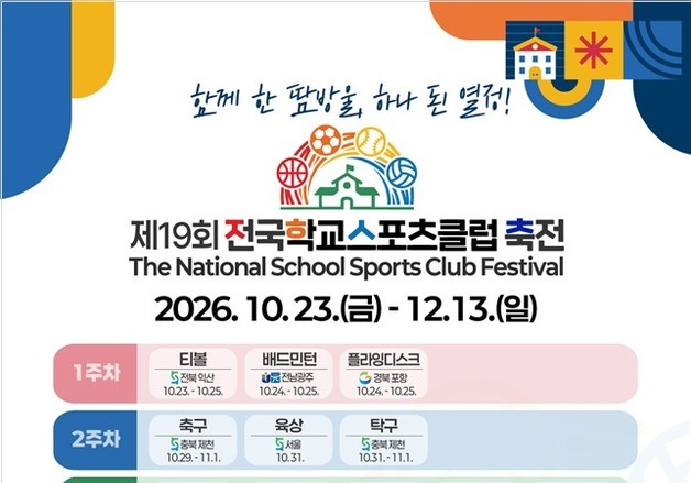 전국 학교스포츠클럽 축전 23일 개막…수능 마친 고3 경기 첫 개최