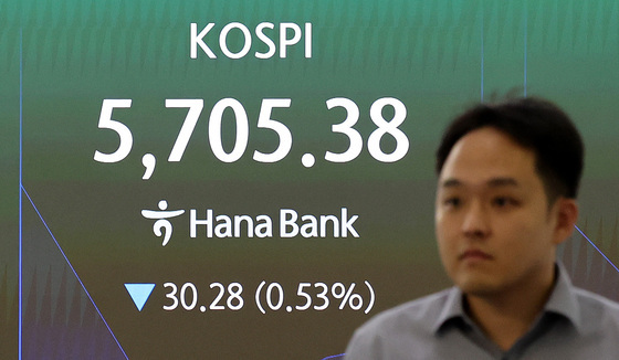 외국인 '매수 축소' 코스피 5600선 깨져…삼전닉스 3%대 하락[장중시황]