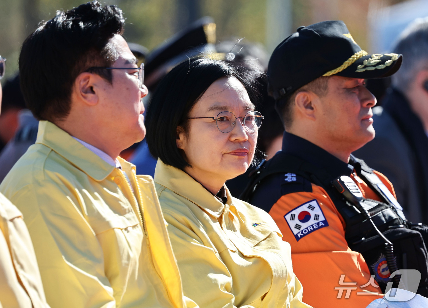 (인천=뉴스1) 이종수 기자 = 한성숙 국무총리가 22일 오후 인천 중구 인스파이어 리조트에서 열린 ‘2026년 국가단위 긴급구조종합훈련’을 참관하고 있다. 2026.10.22/뉴 …