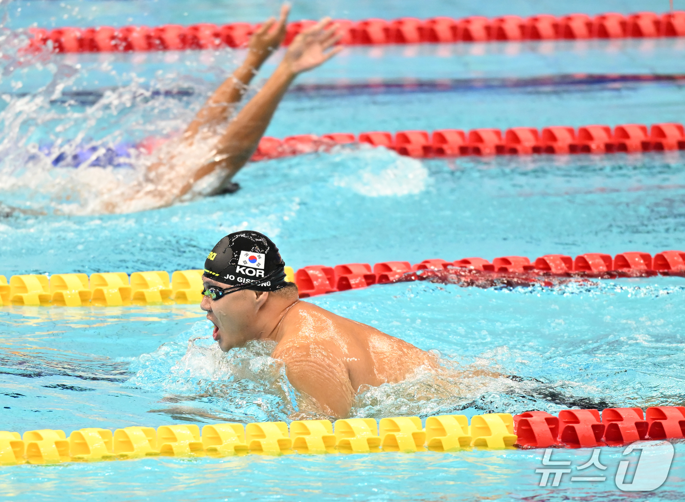 (서울=뉴스1) 사진공동취재단 = 대한민국 조기성이 22일 일본 나고야시 종합체육관에서 열린 2026 아이치·나고야 장애인아시안게임 수영 남자 개인혼영 150m(스포츠등급 SM4) …