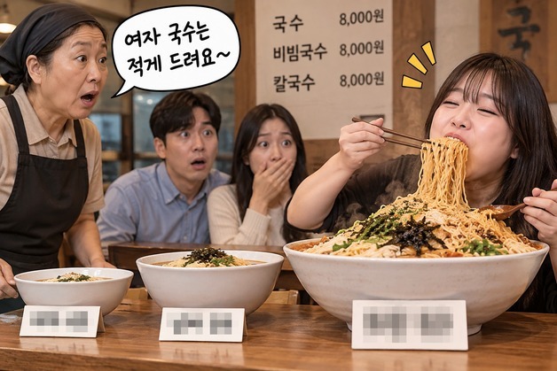 '여자 국수는 적게 드려요' 남녀 양 차별한 식당…"쯔양이 알면 열불"