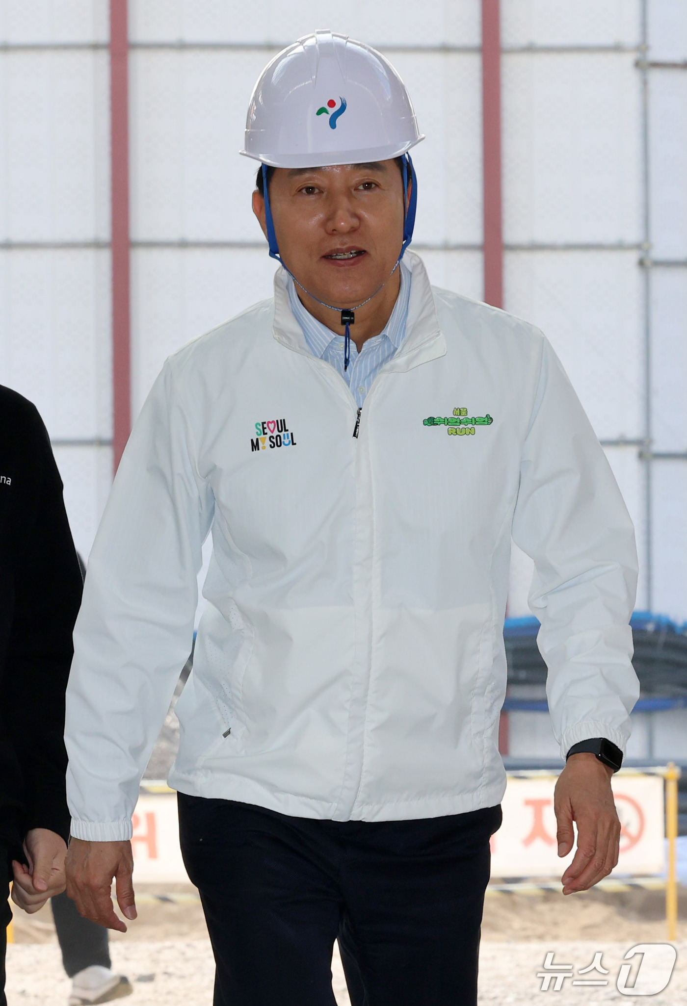 (서울=뉴스1) 박세연 기자 = 오세훈 서울시장이 23일 오전 도봉구 창동 서울아레나 공사현장을 방문하고 있다.  2026.10.23/뉴스1
